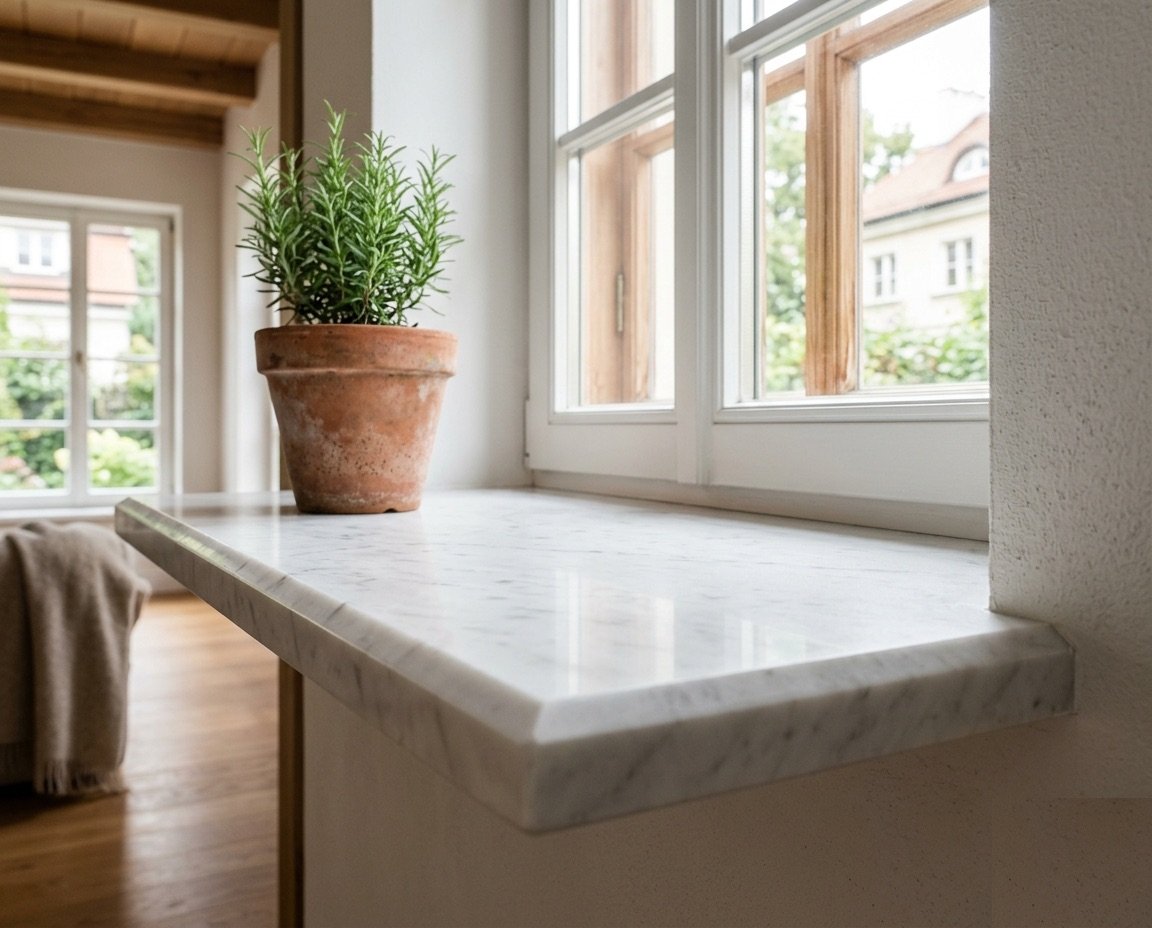 Parapet z marmuru - realizacja